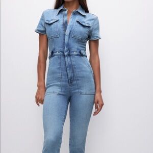 Good American Fir for success Jean jumpsuit size L